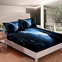 Moon With Alphabet Name Mosic Bed Sheet