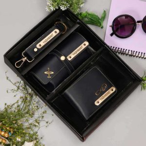 Personalized Nevy Blue Mens Wallet Combo